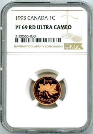 1993 Canada Cent Ngc Pf69 Rd Proof Penny Extremely Rare Pop Only 9