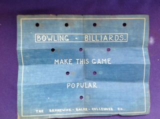 Rare Antique Brunswick Balke Collender Co Bowling Billiards Game Board