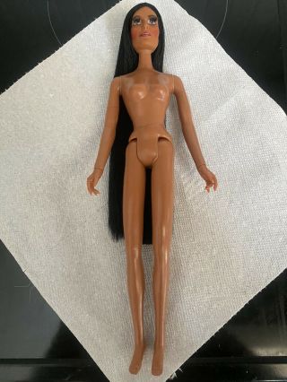 Vintage Mego Cher Doll Body With Extra Long Hair Custom Repaint Face 2