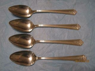 Four {4} Oneida Wm.  A.  Rogers Crest/crestwood 7 1/4 " Oval Soup/place Spoons {nice}