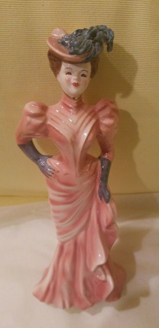 Rare Vintage Florence Ceramics Josephine In Pink Gown 9 " Figurine