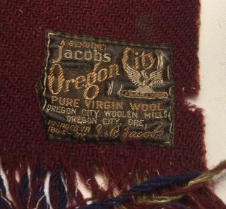 Antique Oregon City Woolen Mills Wool Blanket Vintage Pre Pendleton 1920’s - 30’s