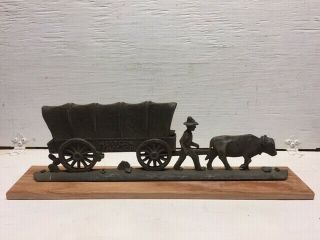 Rare Vintage " Western Fence Co.  " Covered Wagon Fence Gate Topper