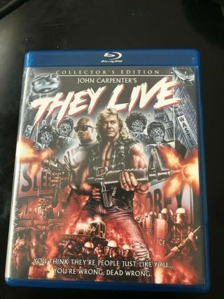 They Live Blu - Ray 2012 Collectors Edition Oop Rare Scream Factory