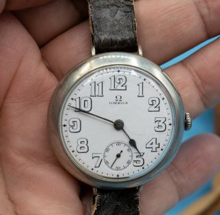 Antique Omega Pocket Movement 40mm Wrist Watch Not Running