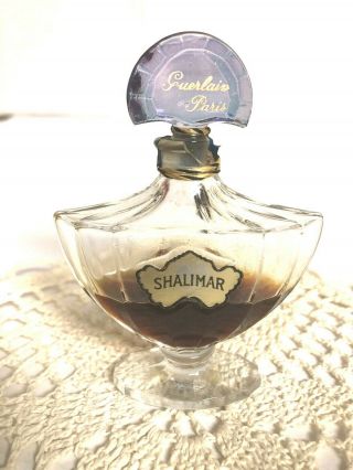 Rare 3 1/2 " Tall Baccarat Guerlain " Shalimar " 1 Fl Oz Perfume 1960 