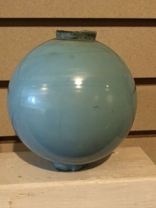 3 - Antique Antique Large Blue Milk Glass Lightning Rod Balls