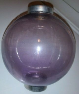 Antique Large Size Clear Glass Lightning Rod Ball Light Amethyst