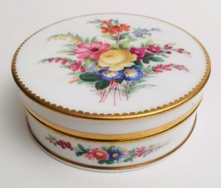 Rare Mintons For Tiffany Porcelain Hand Painted Gold Rim Powder Jar England Nyc