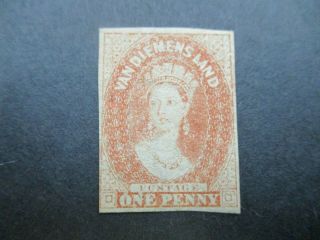 Tasmania Stamps: 1d Brown Imperf - Rare - Must Have (n443)