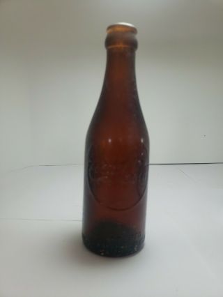 Antique Straight Side Coca - Cola Amber Louisville Ky 1914 Root