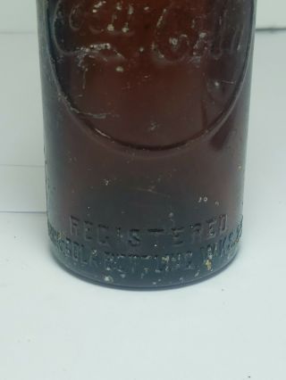 Antique Straight Side Coca - Cola Amber Louisville KY 1914 Root 3
