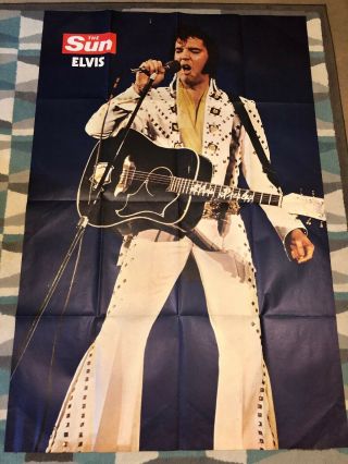 Elvis Presley Vintage & Very Rare 1977 The Sun Newspaper Poster 40”x60” Huge