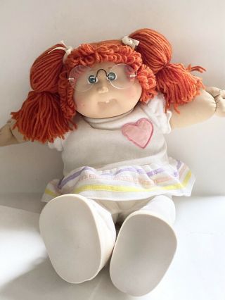 1978 - 1982 Vintage Cabbage Patch Kids Doll Red/ Orange Hair Glasses Orig.  Clothes