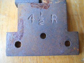 1 pr vintage cast iron hinges r/door/shed/gate 4 1/2 R old Hardware 2