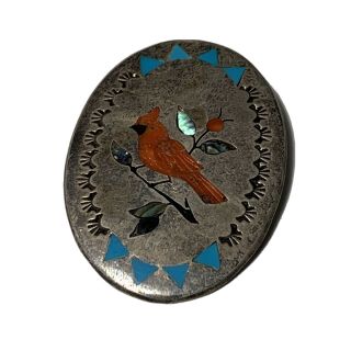 Rare Vintage Larry Watchman Sterling Silver Pendant Brooch Navajo Pin Bird