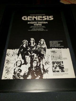 Genesis Rare U.  S.  Concert Debut Promo Poster Ad Framed