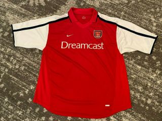 Rare Nike Arsenal Gunners Sega Dreamcast Home Red Soccer Jersey 2000 2001 Xxl
