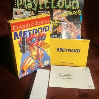 Metroid 1⭐️complete Yellow Label Classic Rare Box Variant⭐️original Nintendo Nes