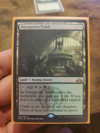 Mtg Overgrown Tomb X 1 - Guilds Of Ravnica - Nm Rare Duel Land -
