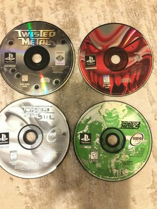 Twisted Metal Quadrilogy 4 Game Set Playstation Ps1 - Rare Set