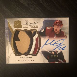 2015 - 16 Max Domi The Cup Limited Logos Auto Patch Rookie Beauty Patch Rare