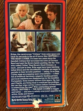 Critters 2 - The Main Course (VHS,  1996) great shape rare 2