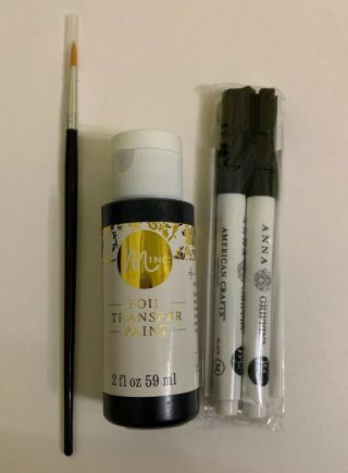 Anna Griffin Minc Foil Transfer Paint 2oz Toner Pens & Brush Rare