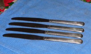 Set Of 4 Vintage Crown Silver Plate " Radiance " Solid Handle Dinner Knives