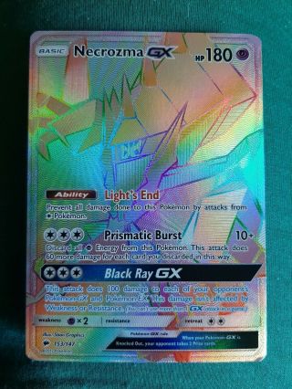 Necrozma Gx 153/147 Ultra Rare Star Full Art Pokemon Secret Holo Foil Card Nm