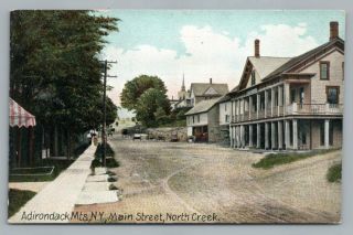 Main Street North Creek York Antique Adirondacks Postcard Warren Co 1907