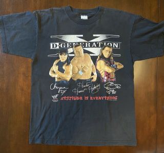 Degeneration X Shawn Michaels Triple H Chyna 1998 Wwf T - Shirt Large Rare Dx Wwe