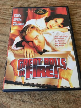 Great Balls Of Fire 1989 Dvd Mgm Jerry Lee Lewis Disc Rare Rock N Roll
