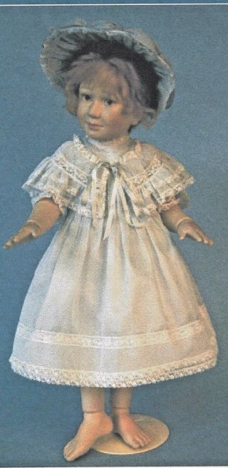 17 - 19 " Antique French/german/modern Art Doll Lace Trim Dress Cape Hat Pattern