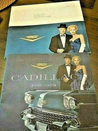 1958 Cadillac Full Line Sales Brochure W/rare Envelope - Cond.