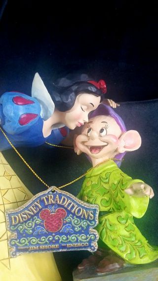Rare W/ No Damages Disney Jim Shore Snow White And Dopey Sweetest Farewell