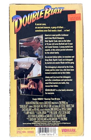 Double Blast (VHS,  1994) Linda Blair Dale ' Apollo ' Cook Joe Estevez RARE 2