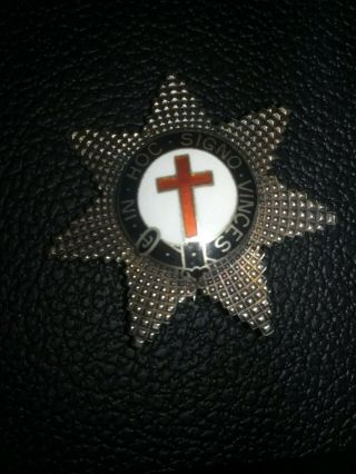 Antique Silver Masonic Kt Templar Star