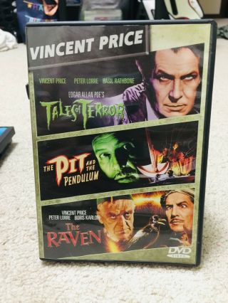 Vincent Prince: Tales Of Terror/the Pit And The Pendulum/the Raven Oop Rare