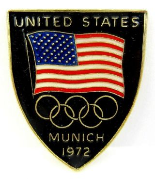Vintage Usa Noc Olympic Team Pin For Munich 1972 Olympics Enamel Rare