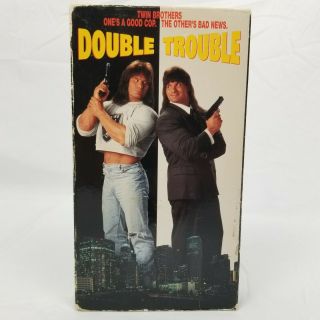 Double Trouble Vhs Barbarian Brothers Rare Htf Action Comedy Cult Classic Vtg