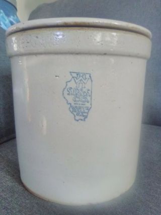 Antique White Hall 1 Gallon Stoneware Jar With Lid