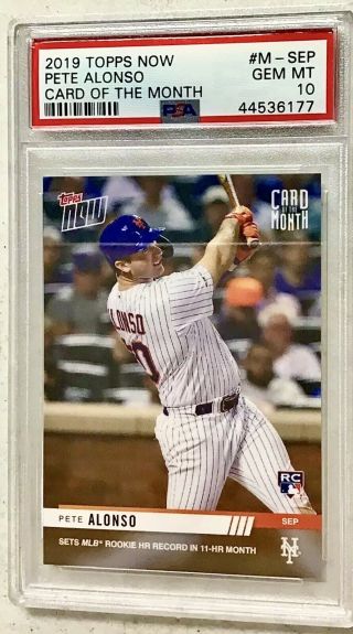 ⚾️2019 Topps Now Pete Alonso Rookie Rc Card Of The Month Psa 10 Rare Mets Sp