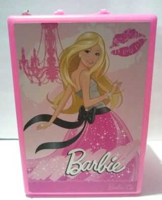 Barbie Carrying Case Fashion Wardrobe Trunk Suitcase Pink Plastic 12x9x6 2009