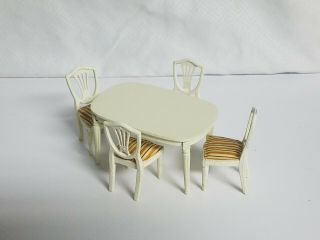 Vintage Lundby Swedish Dollhouse 1970s Dining Table And Chairs