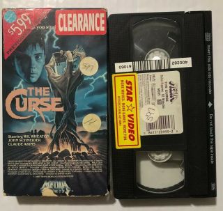 The Curse Rare Oop 1st Media Vhs 1987 Wil Wheaton Horror Alien Parasites Cult