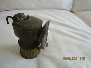 Antique Justrite Carbide Coal Miner ' s Brass Lamp 2