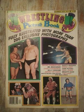 Nwa Wwf Awa Exc Wrestling Picture Book 1976 Ladies Blondes Jones Giant Ladd Rare