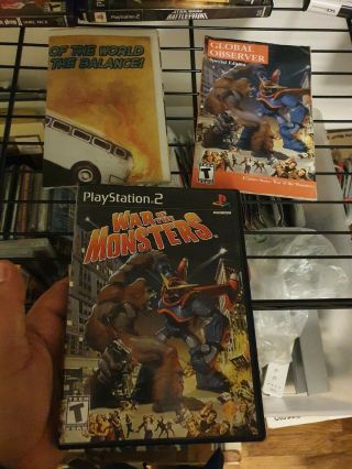 War Of The Monsters For Sony Playstation 2 Ps2 Complete W/ Rare Poster