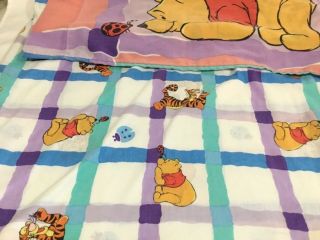 Vintage Rare Winnie The Pooh & Tigger Twin Top Sheet And Pillow Standard 2 Piece